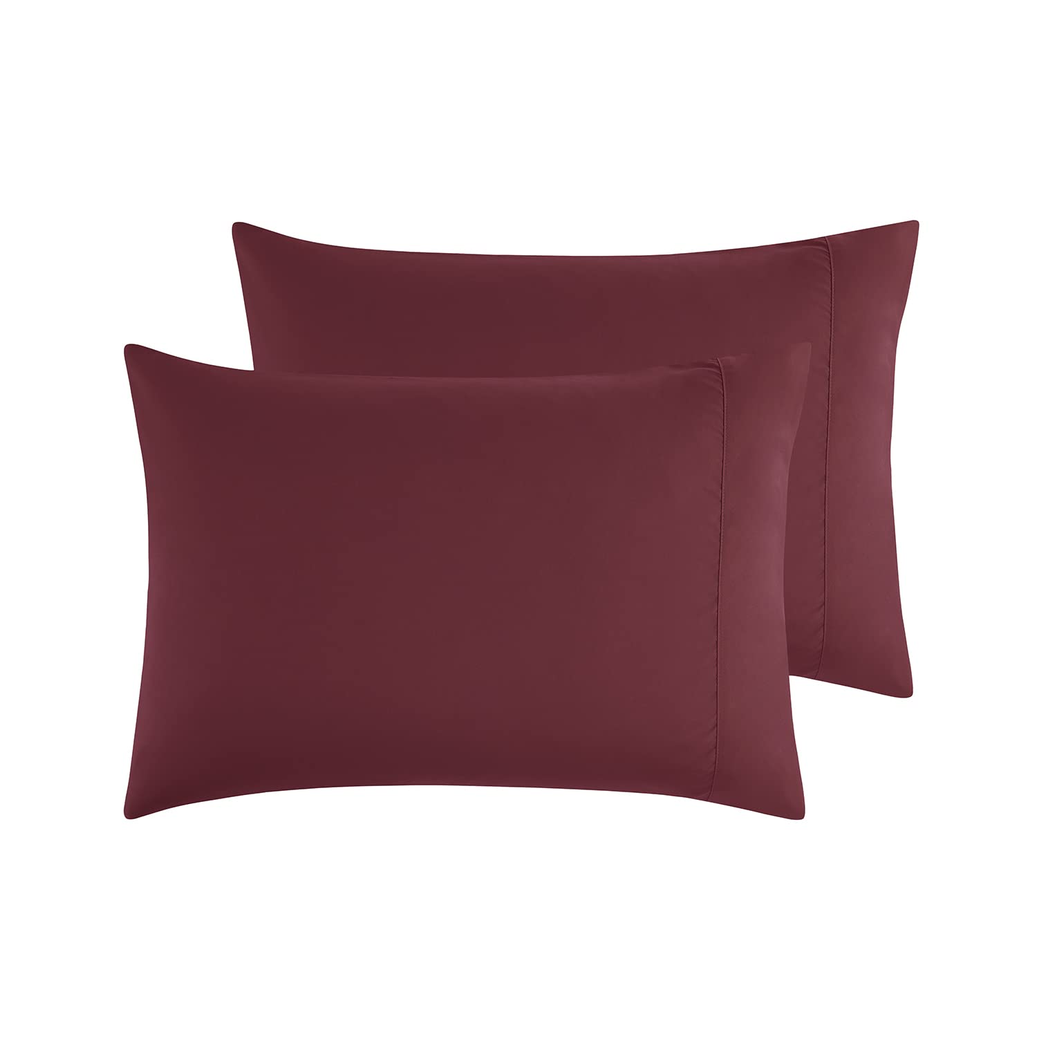 Empyrean Bedding Royal Pillowcases - Queen Size Set of 2 - Ruby Wine (Burgundy) - Luxury 100% Cotton Pillow Covers for Bedroom Decor, Hotel Style, Gift Idea
