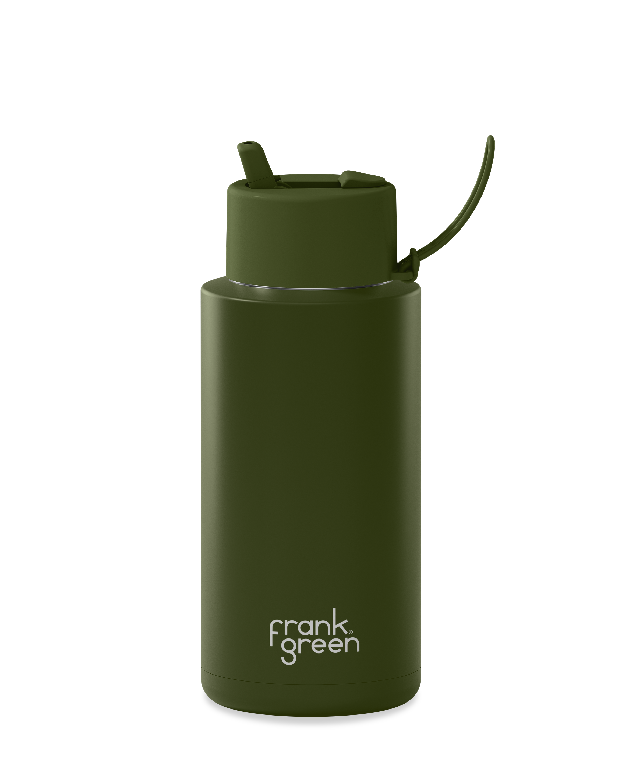 Eco-Friendly Ceramic Reusable Water Bottle - 34oz (1000ml) Insulated Travel Mug, BPA-Free & Leak Proof - Perfect for Gym, Hiking, Office & Daily Hydration - Khaki