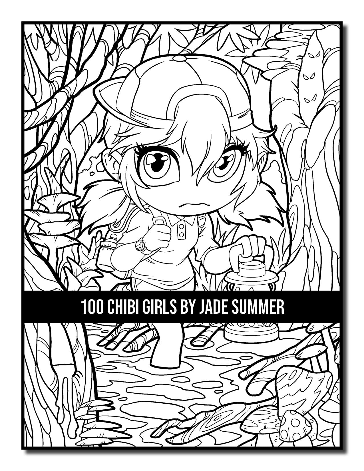 100 Chibi Girls: Cute & Fantasy Adult Coloring Book with Horror & Christmas Themes - Perfect for Stress Relief, Gifts & Creative Relaxation