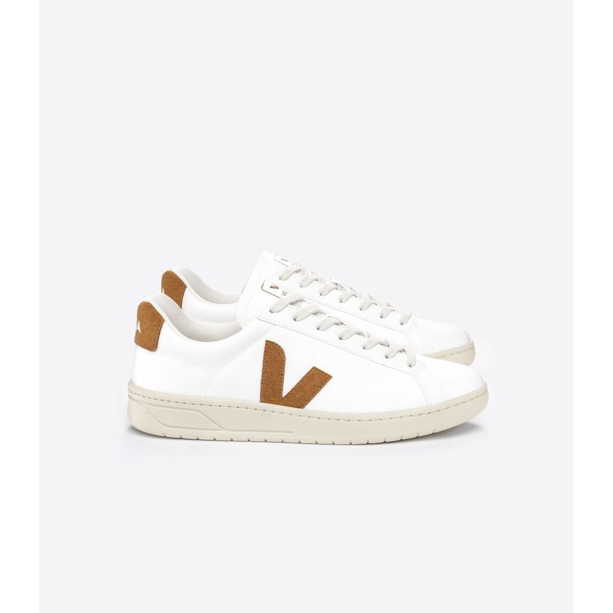 Veja Men's Urca CWL Sneakers - White Camel Leather Casual Shoes for Men | Comfortable & Stylish Walking Shoes for Everyday Wear, Work & Travel