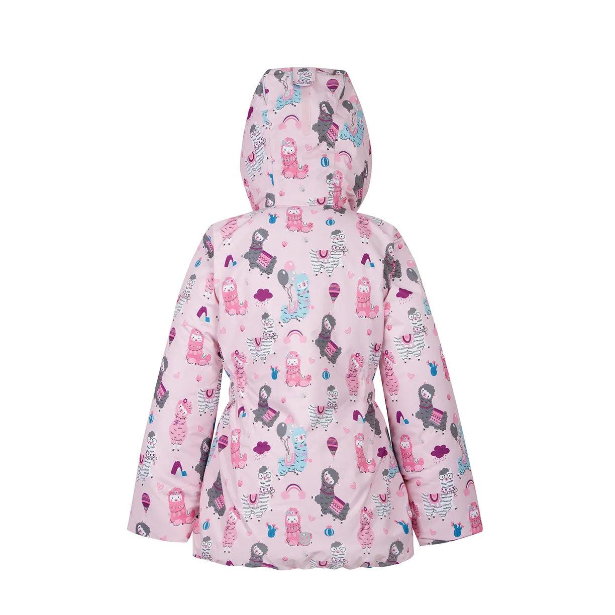 Gusti Girls Winter Snowsuit with Cute Llama Print - Waterproof & Warm (Sizes 2T to 8Y) - Perfect for Snow Play, Skiing & Outdoor Winter Activities