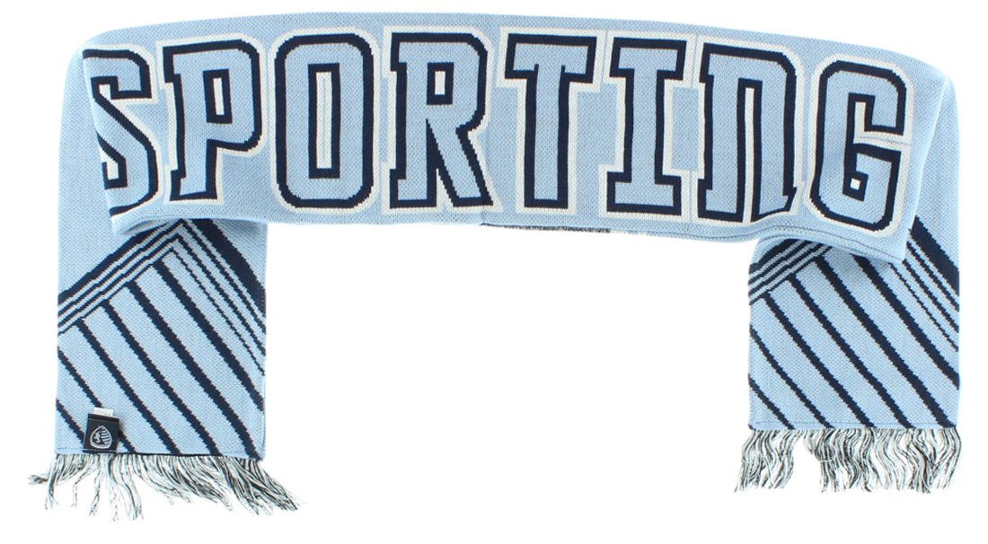 Adidas Men's Sporting Kansas City MLS 15 Draft Scarf - Baby Blue & Navy, One Size, Soccer Fan Accessory for Cold Weather Games & Tailgating