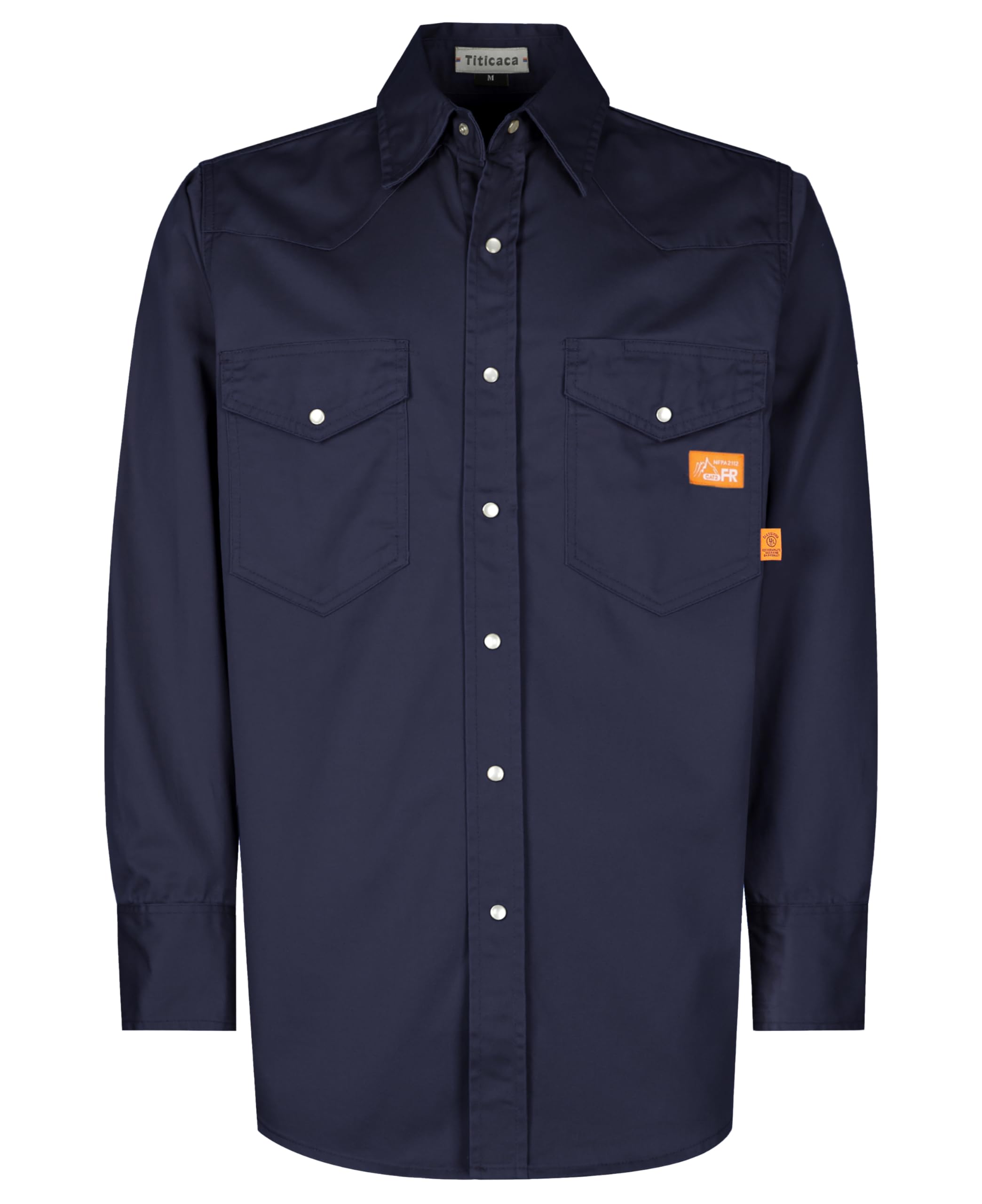Flame Resistant Work Shirt for Men - 7.5oz Cotton FR Shirt for Welding & Industrial Safety | Titicaca Brand | Perfect for Construction, Oil Rig & Hazardous Work Environments