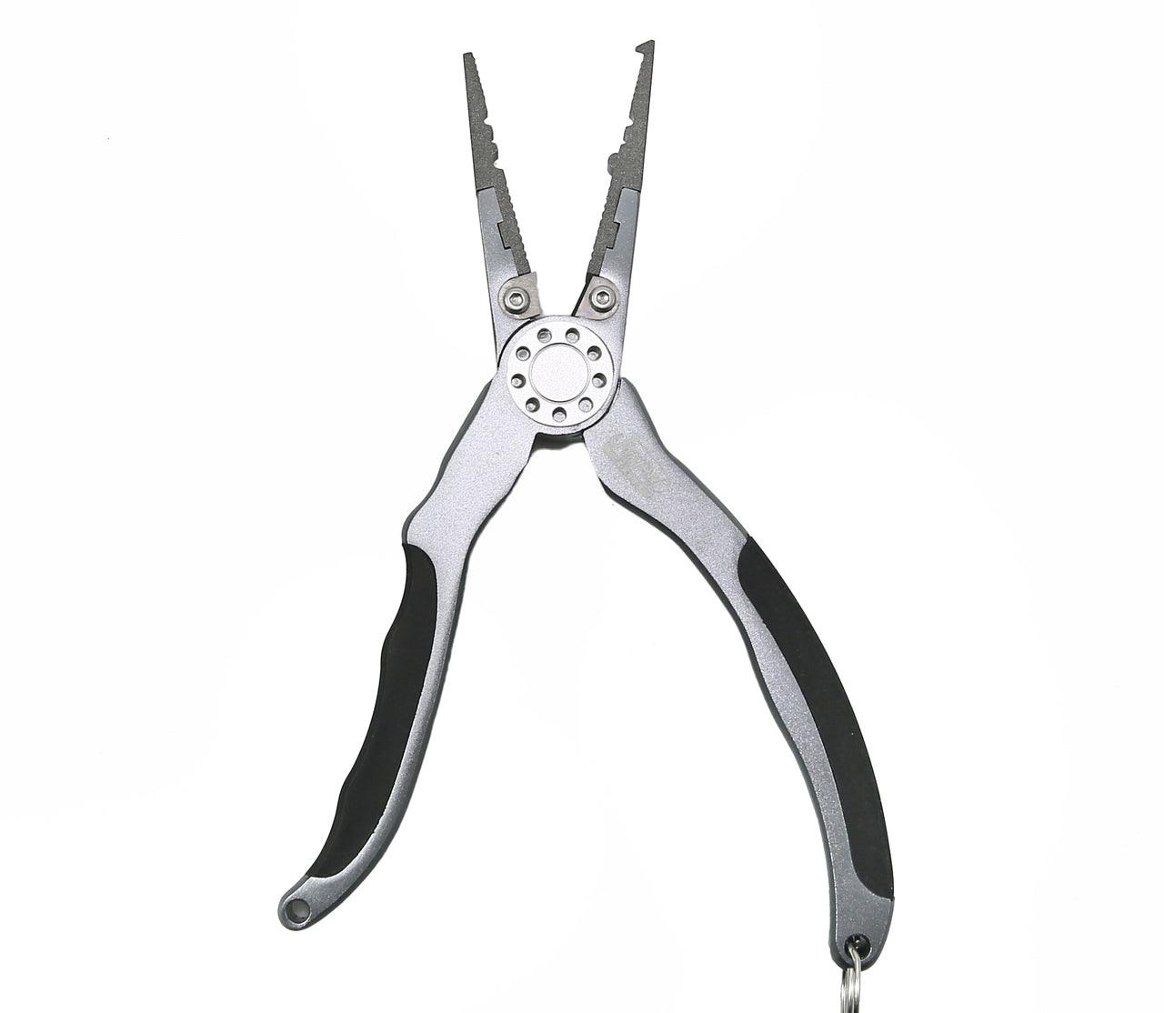 Jigging World 7.5 Inch Aluminum Split Ring Pliers with Sheath - Fishing Gear Tool for Tackle Box, Jewelry Making, and Keychain Repair