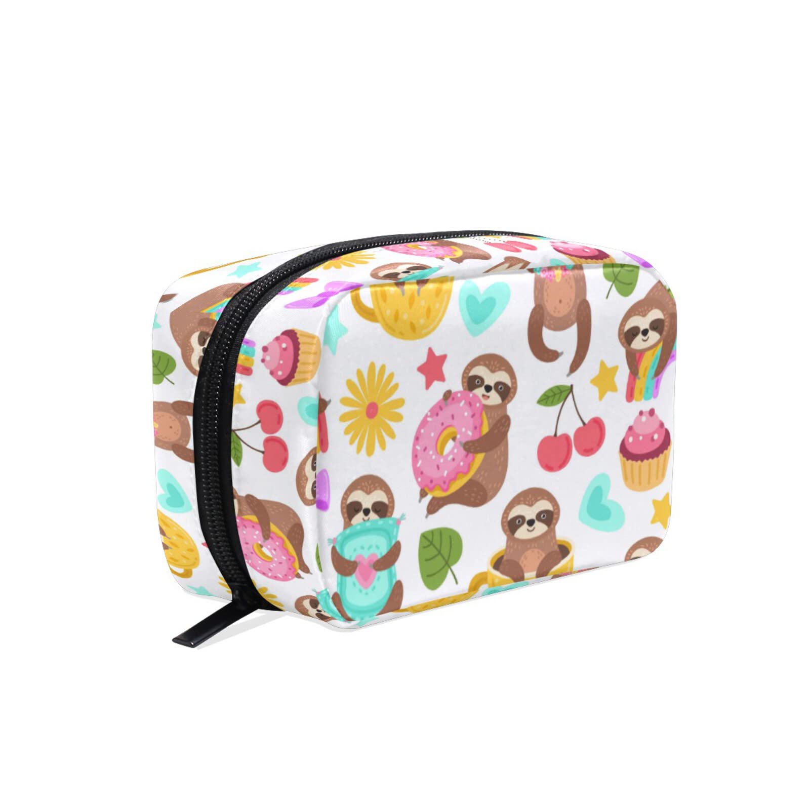 Cartoon Sloths Travel Makeup Bag - Waterproof Cosmetic Organizer for Women & Girls, Reusable Small Toiletry Pouch, Portable Makeup Case for Purse, Perfect Gift Idea for Travel, Gym & Daily Use