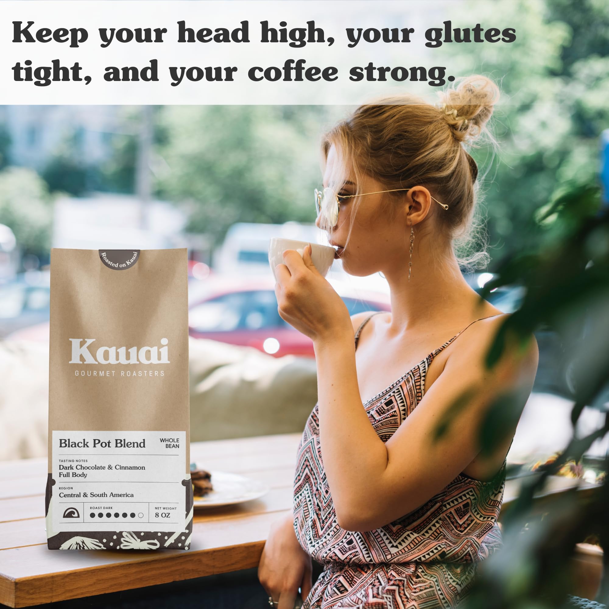 Premium Black Pot Ground Coffee - Dark Roast with Cinnamon & Dark Chocolate Notes | Rich Espresso Blend (8oz) | Perfect for Morning Brews, Office Coffee Breaks & After-Dinner Treats