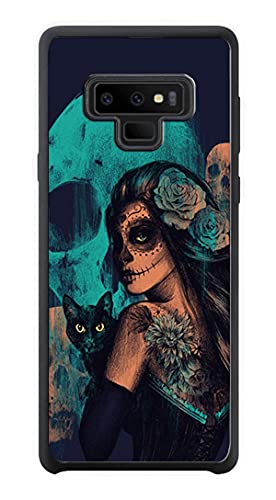 Day of The Dead Women Black Cat and Skull