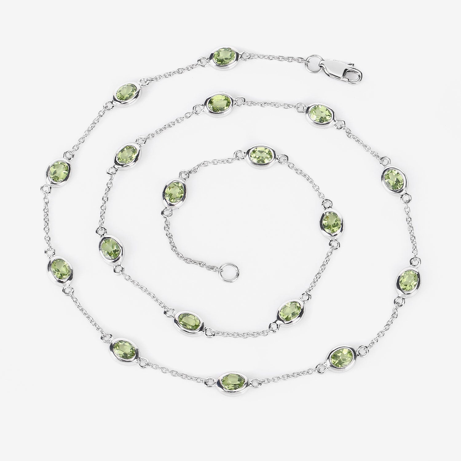 Genuine Peridot By The Yard Necklace - Dainty Green Gemstone Jewelry for Women | Perfect for Everyday Wear, Gift Giving & Special Occasions
