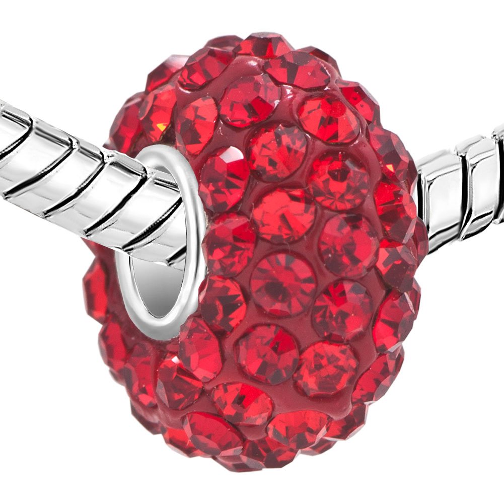 April Birthstone Charm Beads for Bracelets - Synthetic Cubic Zirconia Jewelry for Women & Girls - Perfect Gift for April Birthdays, Anniversaries & Special Occasions