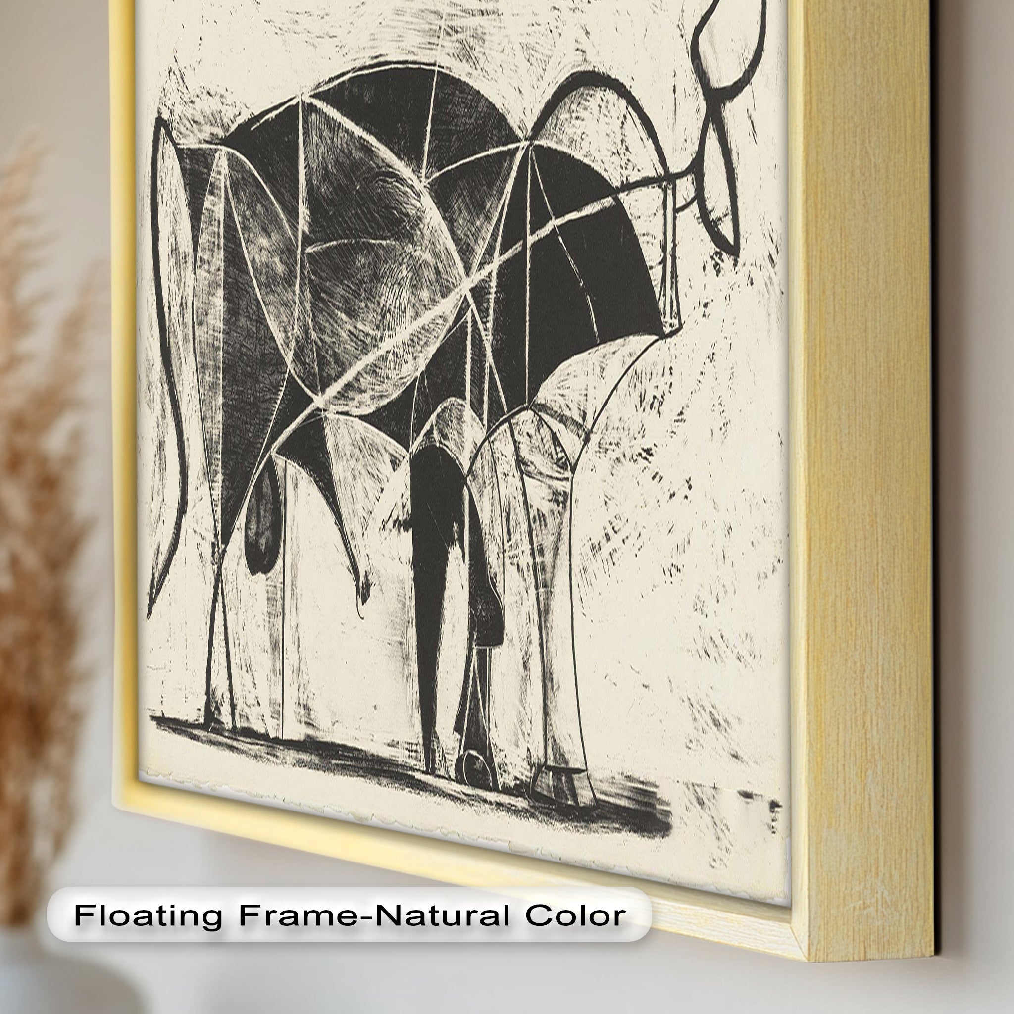 Abstract Bull Sketch Wall Art - Modern Cubist Oil Painting for Living Room, Office & Gallery Decor