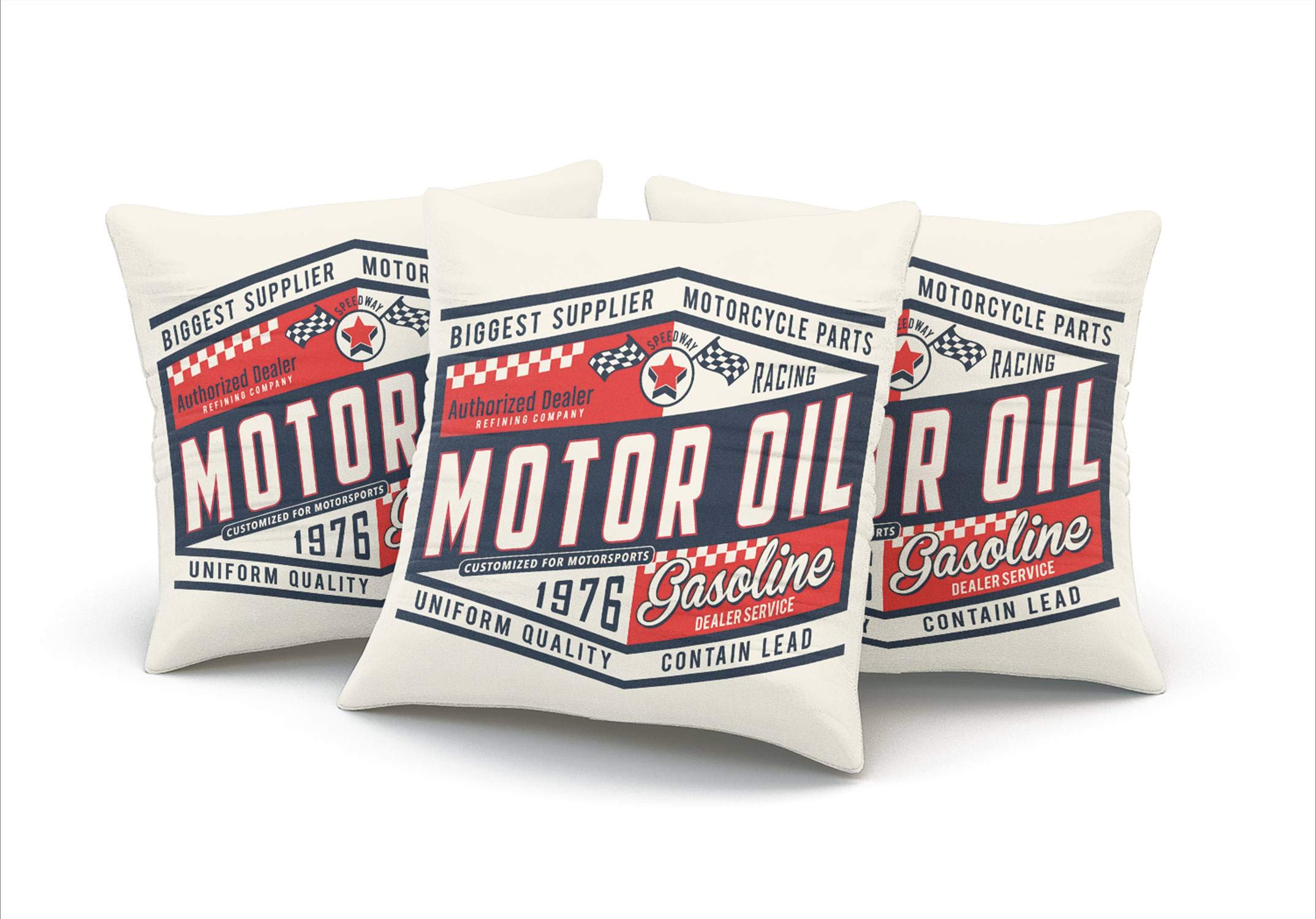 Motorcycle Oil Print Pillow Cover - 18x18 Inch Double Sided Decorative Throw Pillow Case with Hidden Zipper, Lead-Free | Perfect for Biker Home Decor, Man Cave & Living Room Accent
