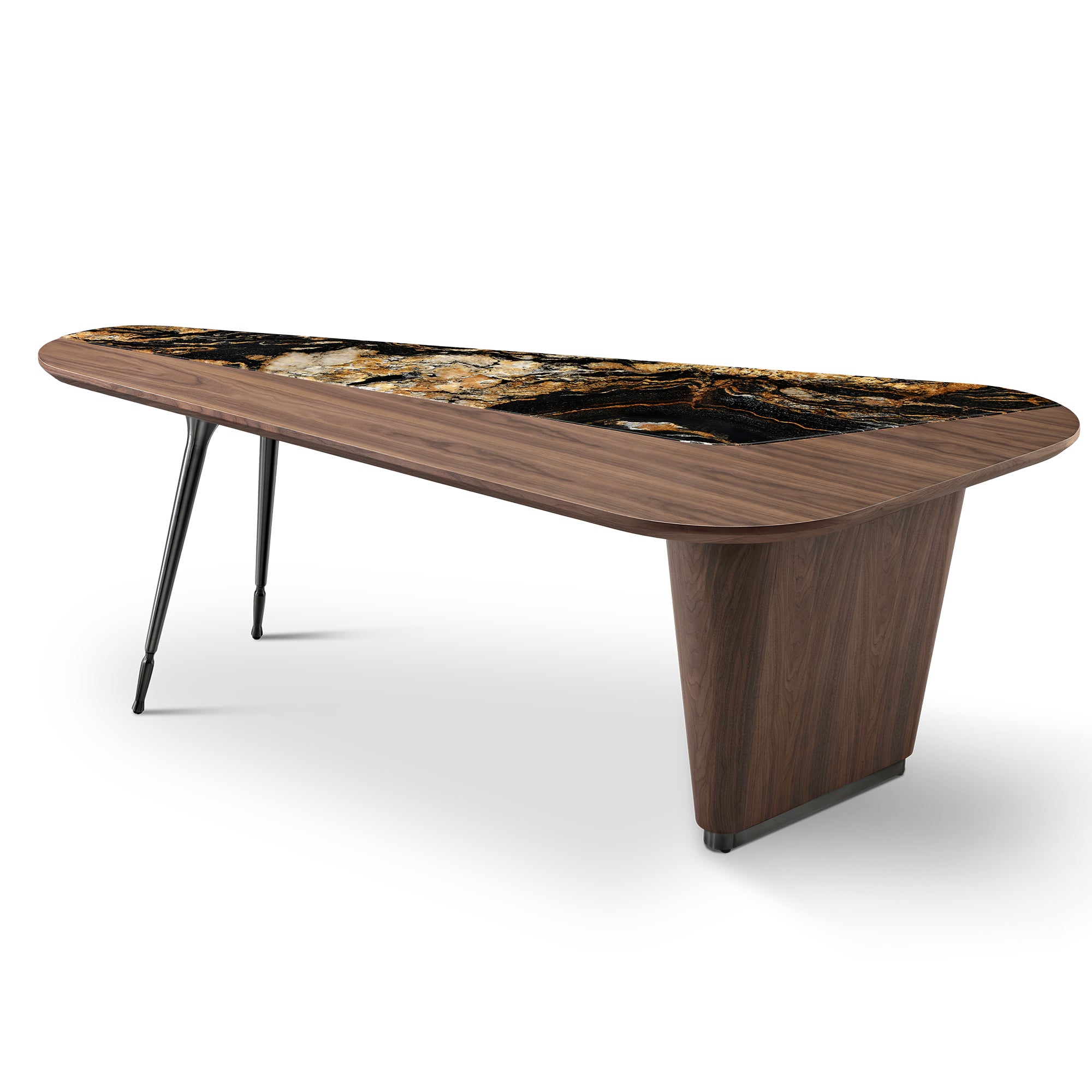 Premium Magma Natural Marble & Wood Office Desk - 86