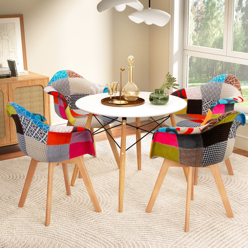 Artiss 5-Piece Dining Table and Chairs Set - Modern White Kitchen Furniture for Small Spaces | Perfect for Breakfast Nook, Apartment Dining, and Family Gatherings
