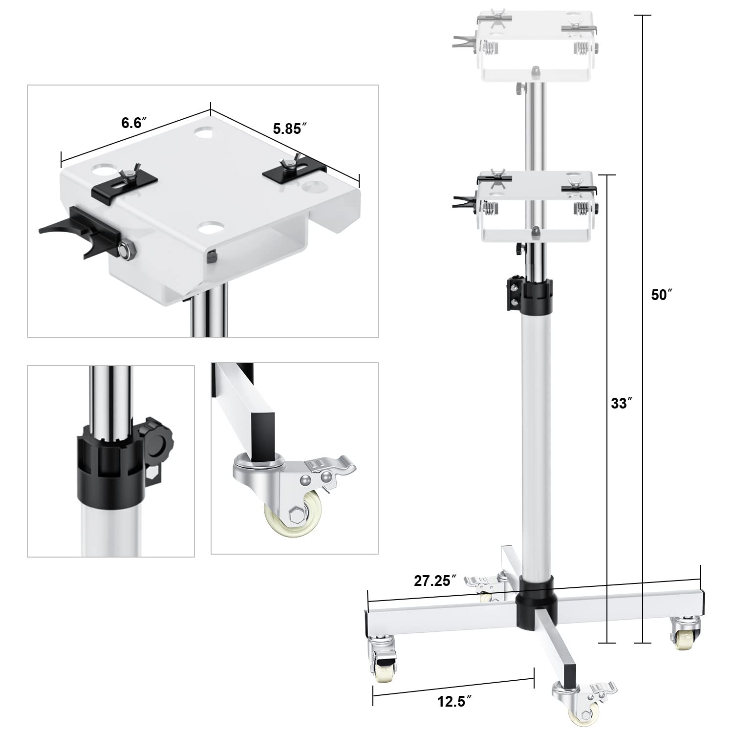 Professional Dog Grooming Dryer Stand - Adjustable High Velocity Pet Hair Dryer with Variable Speed & Heat Control - Perfect for Home Grooming, Pet Salons & Veterinary Clinics