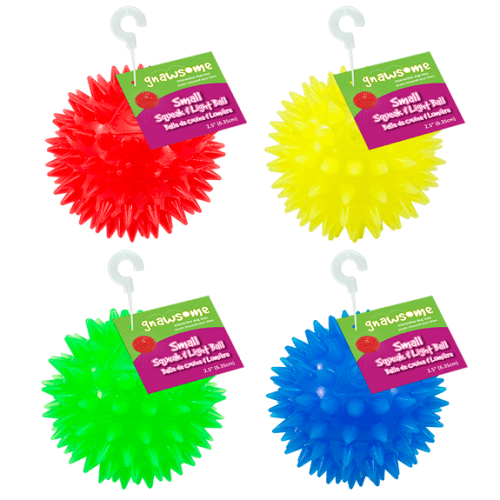Gnawsome Small Squeak and Light Ball - Interactive Dog Toy for Small Breeds, Chew-Resistant Puppy Toy with Squeaker & LED Light - Perfect for Indoor Play, Training & Teething Relief