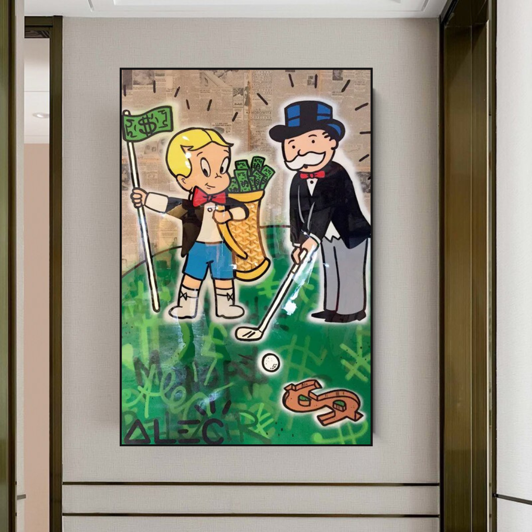 Alec Monopoly Go Yard Golf Canvas Print - Modern Wall Art for Home, Office & Game Room Decor