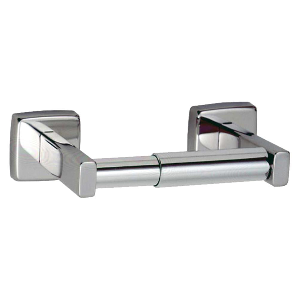 Bobrick B685 Single Roll Toilet Paper Dispenser - Surface Mounted White Bathroom Tissue Holder for Commercial & Home Use - Ideal for Offices, Restaurants, and Public Restrooms