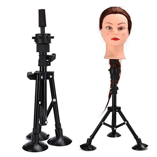 Professional Reusable 68cm Wig Head Stand Holder - Mannequin Head Mold for Hairdressing, Wig Practice & Training (Black) | Perfect for Salon Styling, Cosmetology School & Home Hairdressing Practice