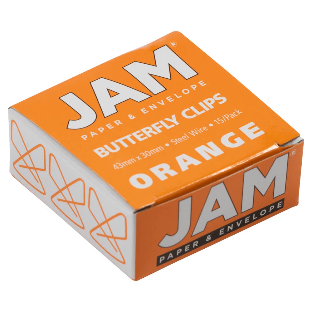 Colorful Butterfly Paper Clips - Orange Stationery Clamps - 15 Pack for Office, School & Crafting Supplies - Perfect for Organizing Documents, Notes & DIY Projects