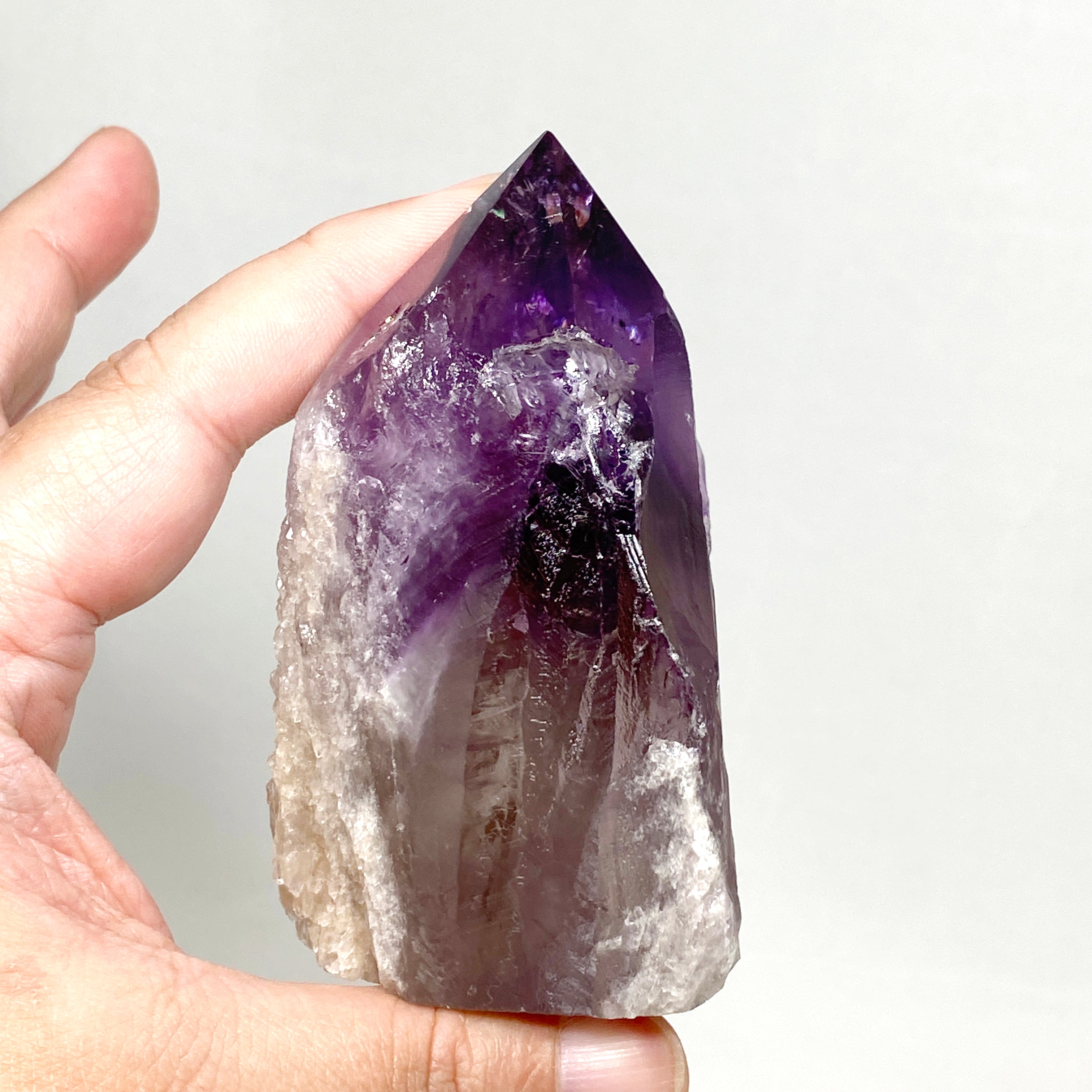 Natural Amethyst Semi-Polished Point Crystal - Healing Stone for Meditation, Reiki & Home Decor (AMP 02) | Spiritual Gifts & Energy Cleansing