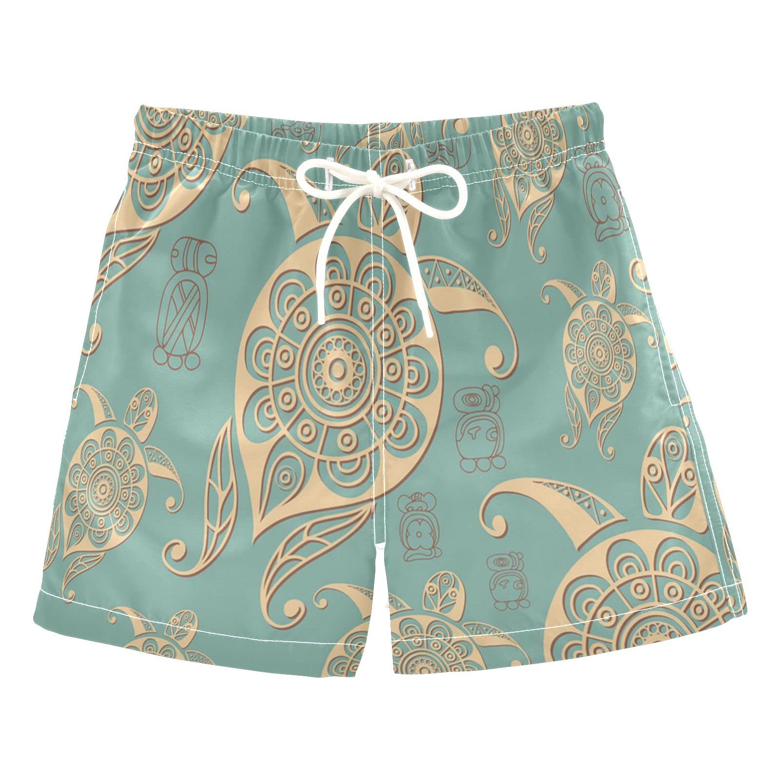**Boys' Sea Turtle Swim Trunks - Quick-Dry Board Shorts for Toddlers & Teens (2T-8) - Perfect for Beach, Pool & Summer Water Play**