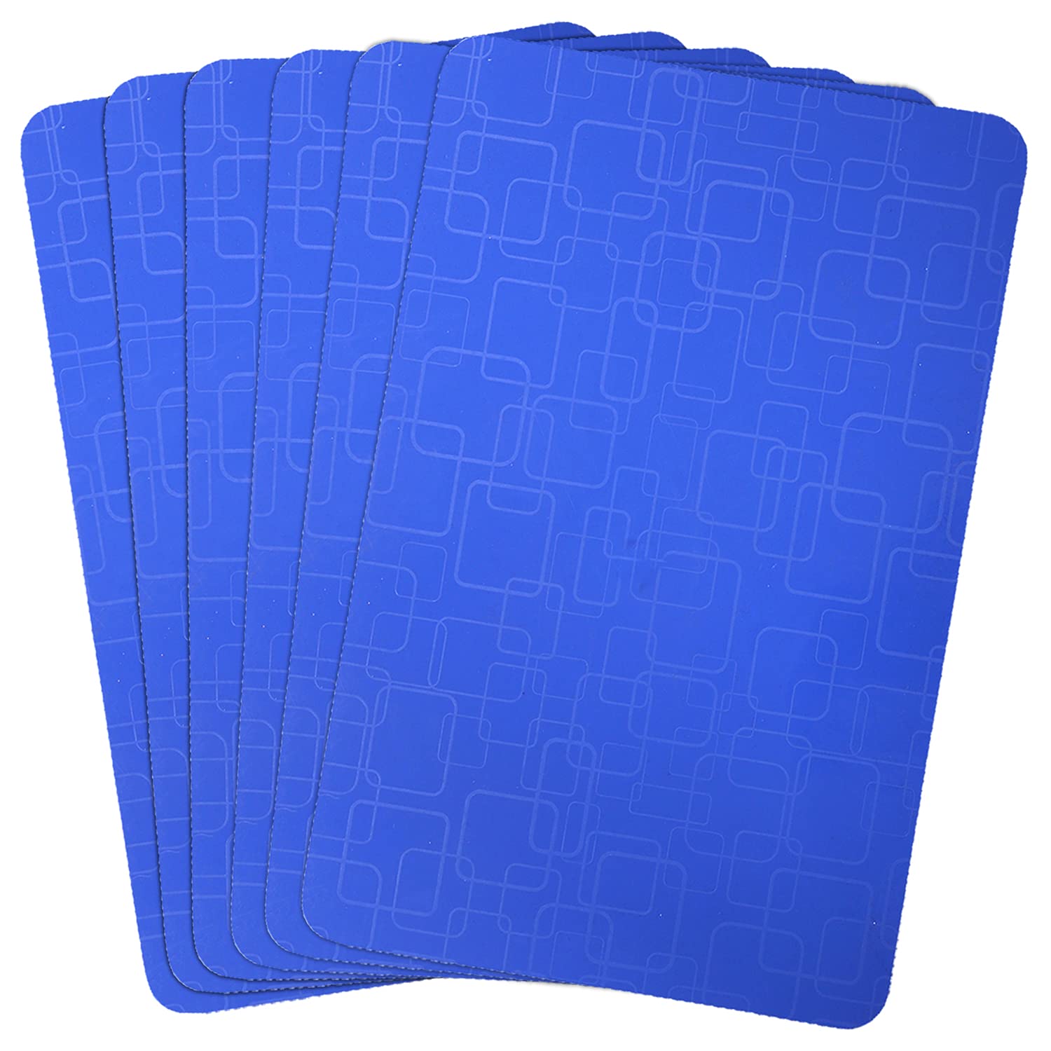 Kuber Industries PVC Placemats Set of 6 - Waterproof, Easy Clean Dining Table Mats for Kitchen & Home Decor (Blue) | Perfect for Everyday Meals, Dinner Parties & Holiday Gatherings