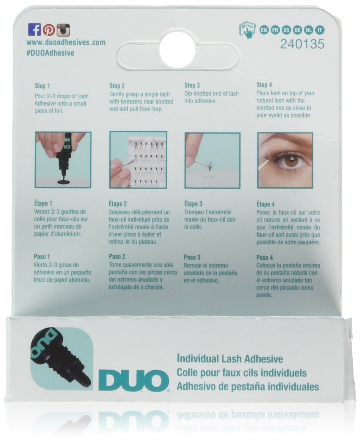 Dark Duo Individual Lash Adhesive 0.25oz (3 Pack) - Professional False Eyelash Glue for Long-Lasting Hold, Waterproof & Smudge-Proof - Perfect for Daily Use, Special Occasions & Makeup Artists