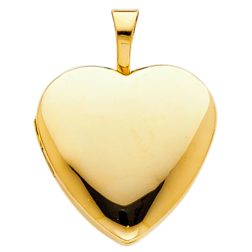 Gold Heart Locket Pendant Necklace - Medium Size PT0626 - Perfect for Valentine's Day Gifts, Anniversary Presents & Romantic Keepsakes