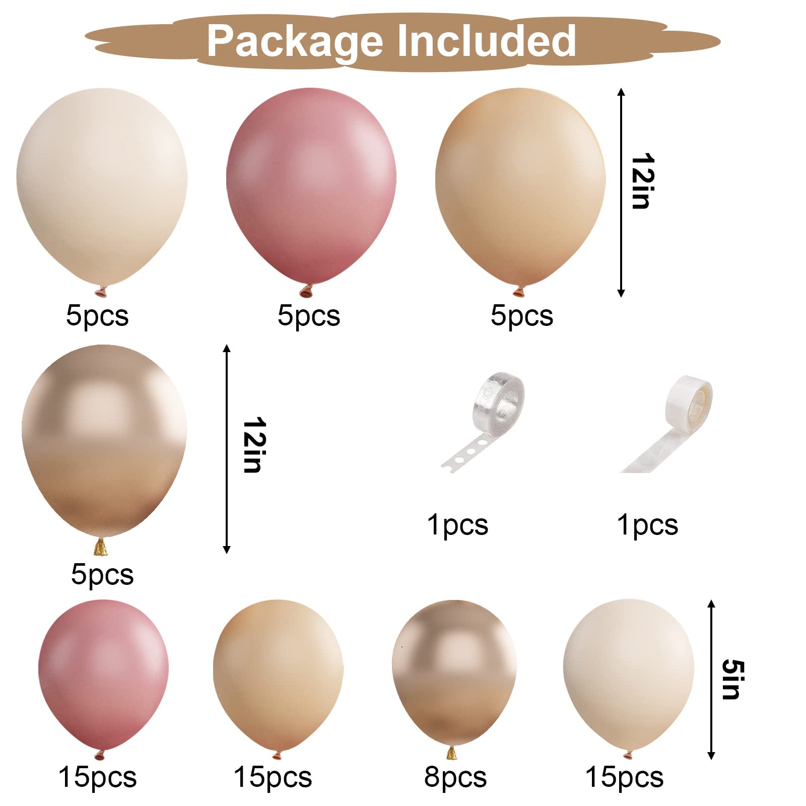 Blush Nude & Pink Balloon Garland Kit - Dusty Pink Balloons with Apricot, White, Champagne & Gold | Perfect for Bridal Showers, Weddings, Birthdays & Baby Showers | Elegant Party Decorations for Any Celebration