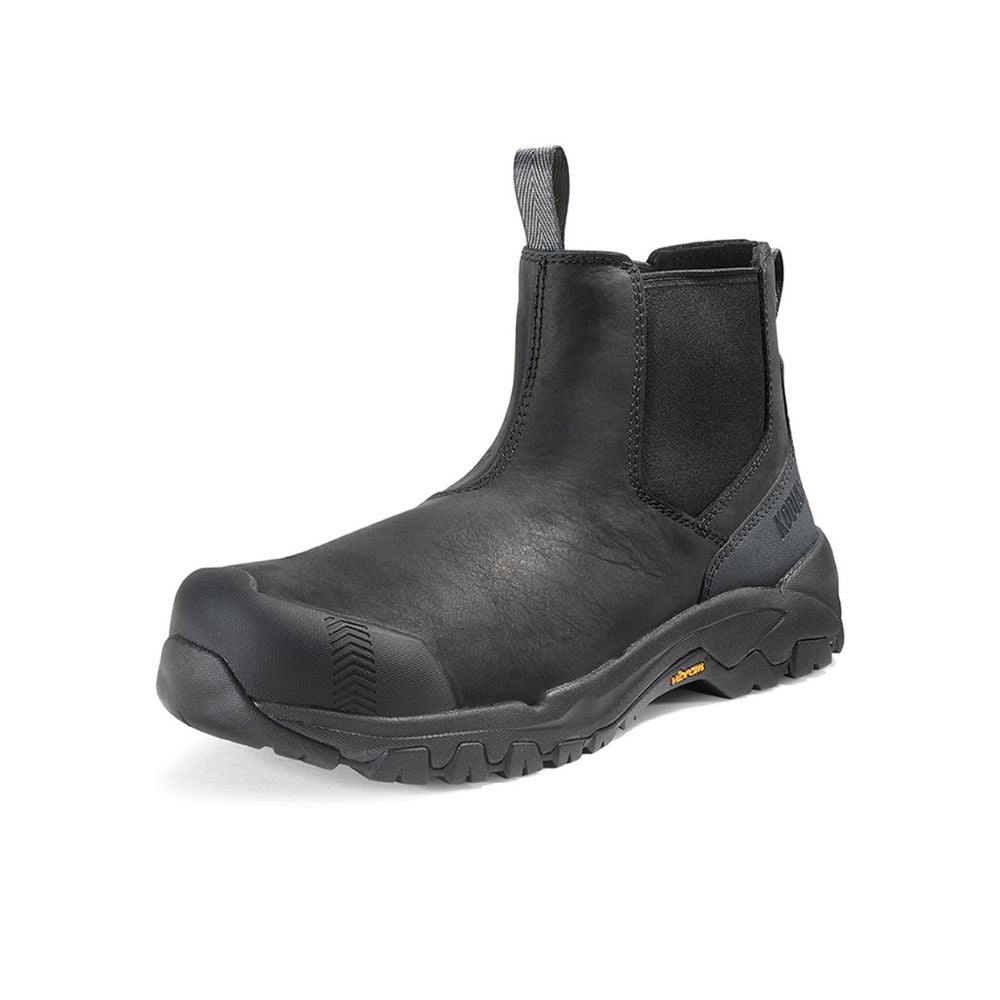 Kodiak Quest Bound Men's 6 Inch Chelsea Composite Toe Work Boots - Waterproof, Slip Resistant, Safety Shoes for Construction & Outdoor Work (Black, KD0A4THNBLK) | Perfect for Job Sites, Hiking & Heavy Duty Use