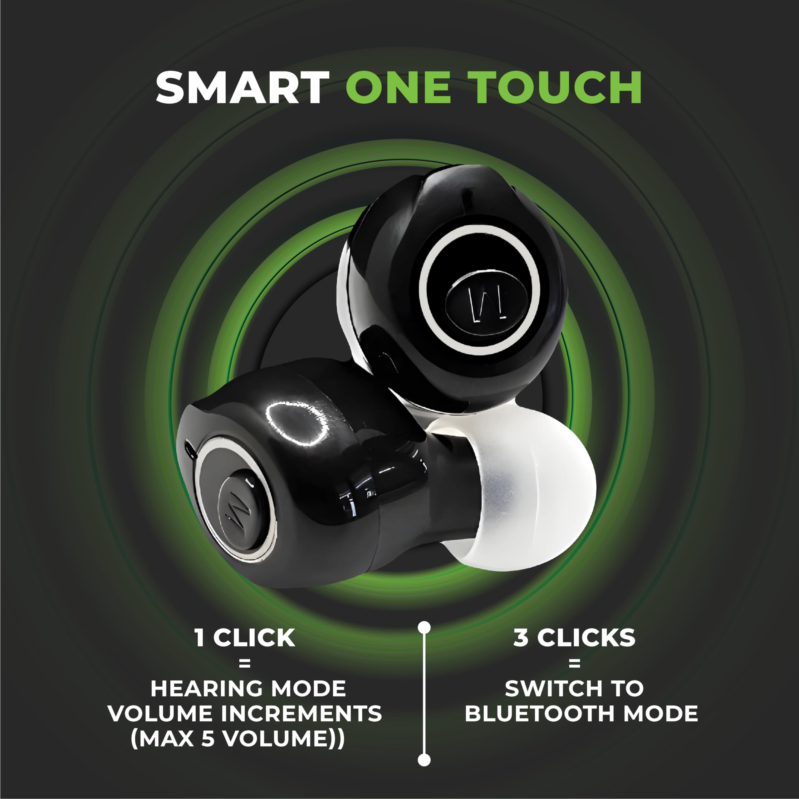 Bluetooth Rechargeable Hearing Aids for Seniors with Noise Canceling & Voice Prompts - OTC Digital Amplifiers for Adults - Wireless Connectivity for Phone, TV & Devices - Perfect for Watching TV, Phone Calls & Social Gatherings