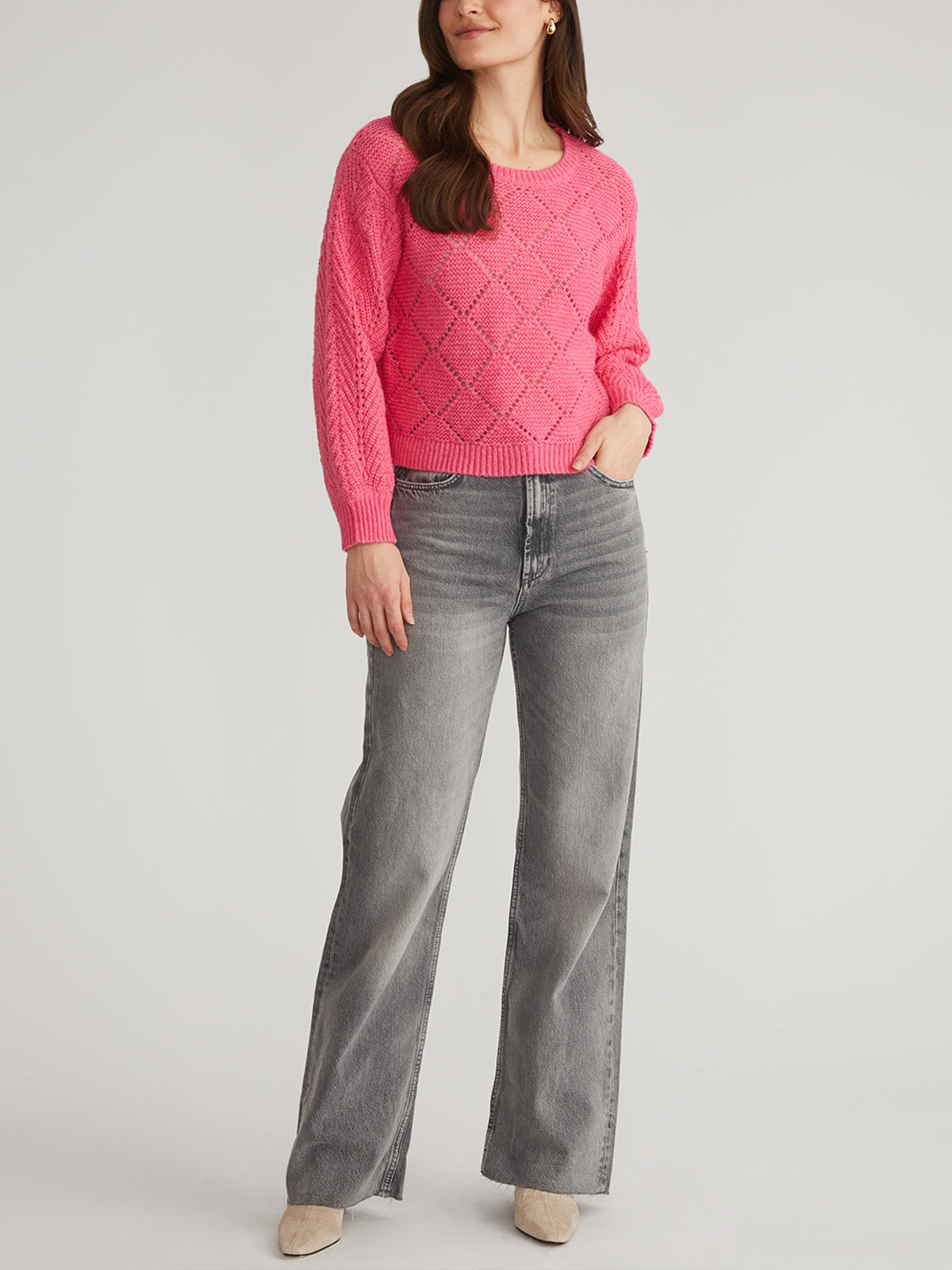 Kelsey Women's Pointelle Pullover Sweater - Soft Knit Casual Long Sleeve Top for Fall & Winter | Perfect for Office, Date Night and Weekend Outfits