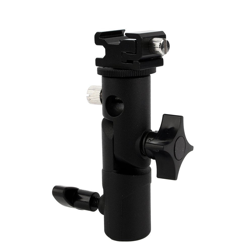 Adjustable Flash Stand Bracket & Shoe Mount - Compatible with 3/8'' Tripod Ball Heads & 5/8'' Light Stands - Perfect for Photography, Videography & Studio Lighting Setups
