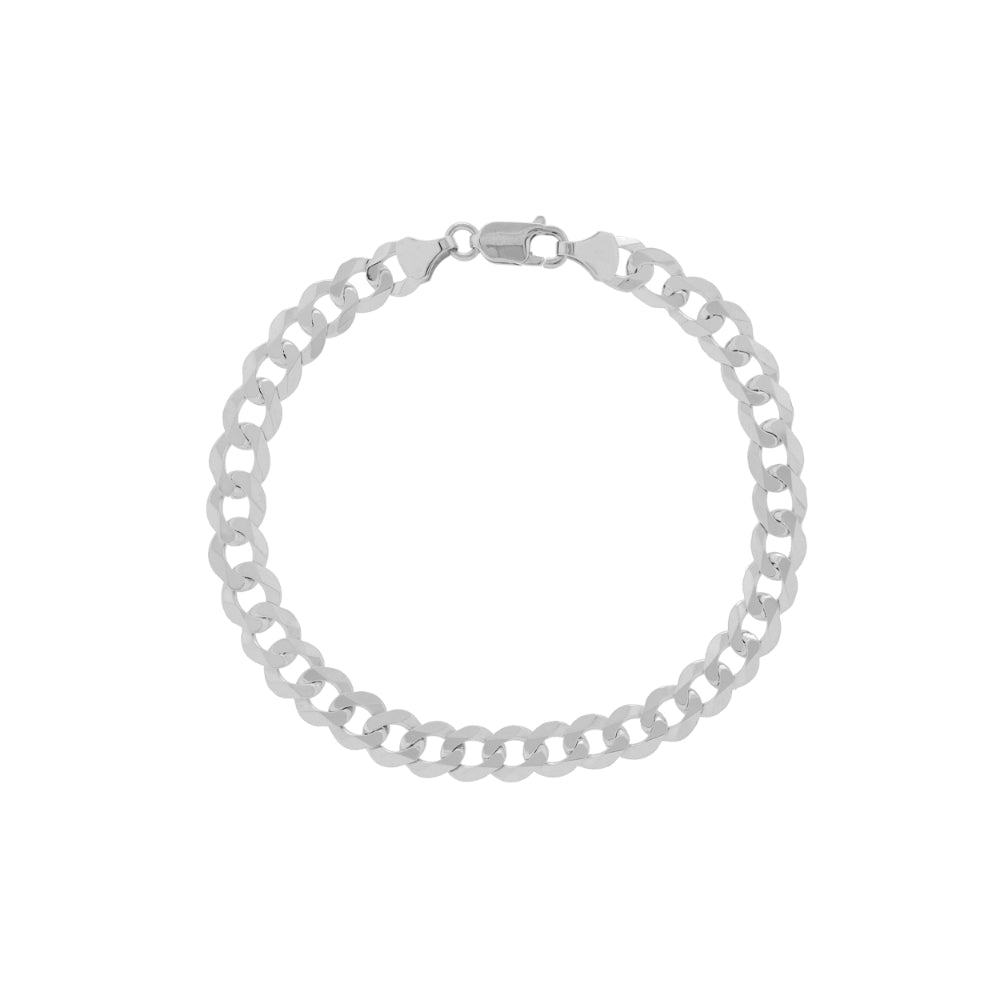 14K White Gold Curb Link Bracelet for Women - 8 Inch Adjustable Luxury Chain Bracelet - Perfect for Everyday Wear, Gifts & Special Occasions