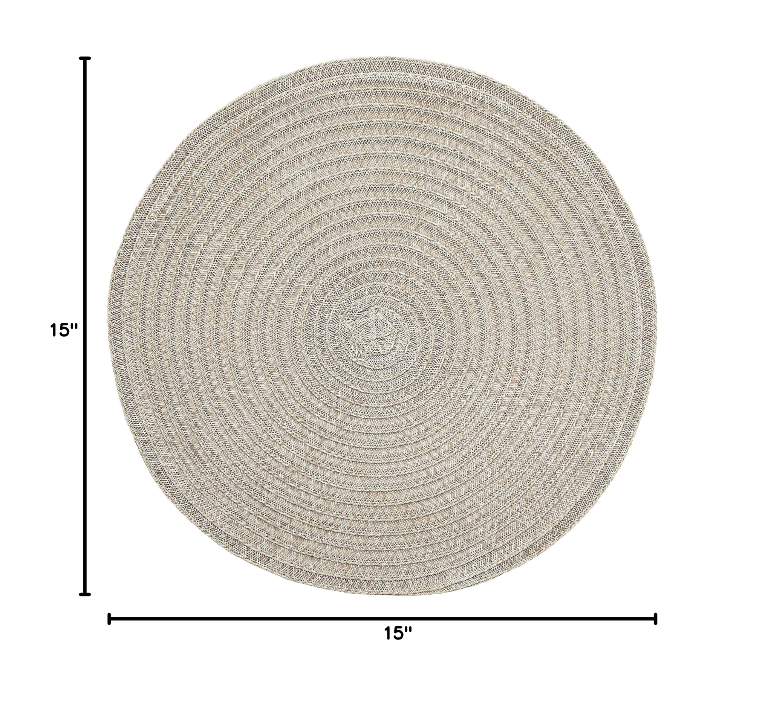 120 Pack Washable & Heat-Resistant Handcrafted Woven Polyester Table Placemats - Round Taupe Brown for Dining, Parties & Home Decor | Easy to Clean Centerpiece Mats for Thanksgiving, Christmas & Special Occasions