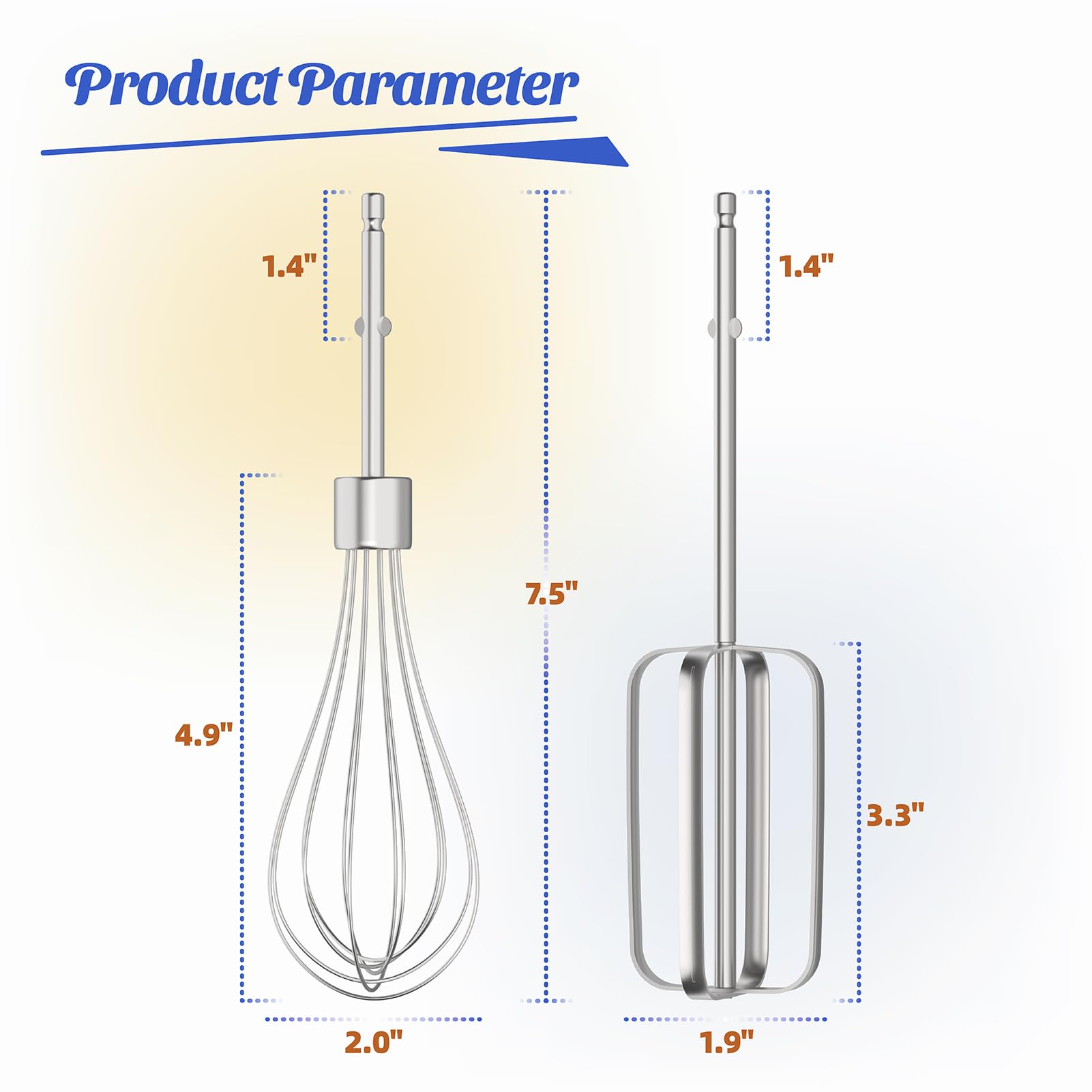 Hamilton Beach Hand Mixer Beater Attachments - Compatible with Models 62682RZ, 62692, 64699 & 62695V | Replacement Mixer Parts for Baking, Whipping & Mixing | Perfect for Cakes, Cookies & Desserts