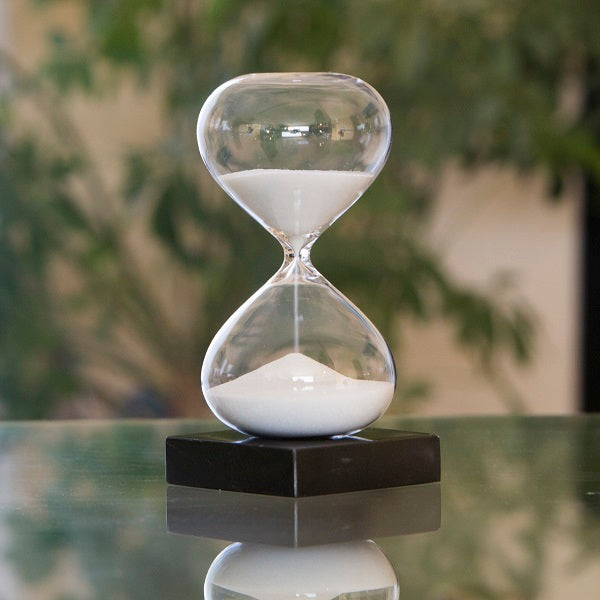 60 Minute Modern Glass Timer - Black or White - Perfect for Kitchen, Classroom, and Office Productivity