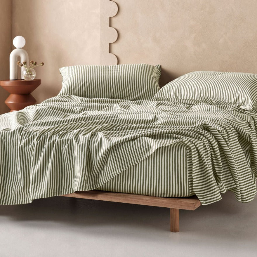 Premium Holborn Olive Green Flannelette Sheet Set - Soft & Breathable Bedding by LINEN HOUSE - Perfect for Cozy Winter Nights & Guest Room Comfort