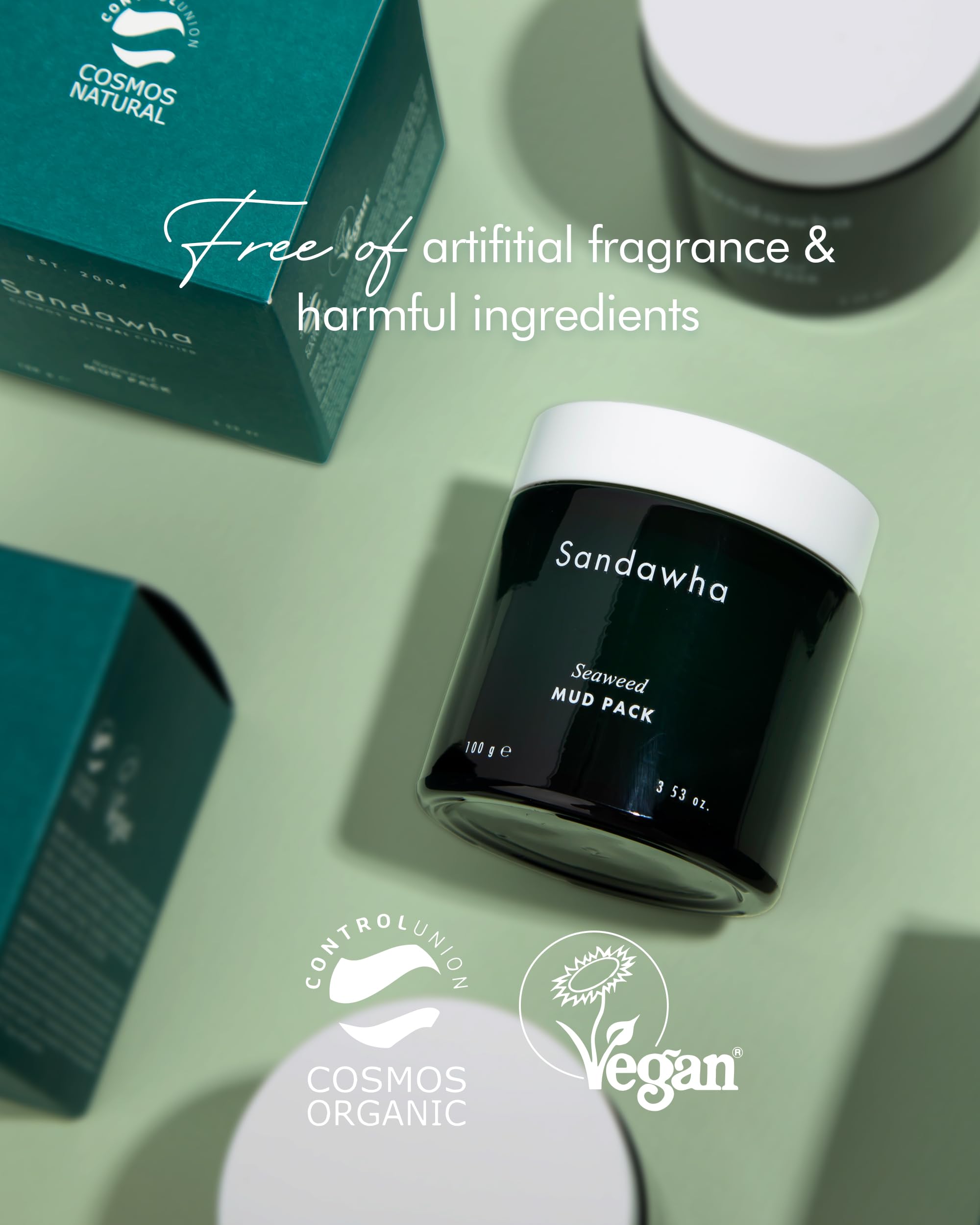SKINCURE Vegan Seaweed Mud Mask with Kaolin & Bentonite - Deep Pore Detoxifying & Cleansing Face Clay Mask for Sensitive Skin, Tightens Pores & Controls Oil - 3.5oz for Women & Men | Perfect for Spa Days, Acne Treatment & Daily Skincare Routine