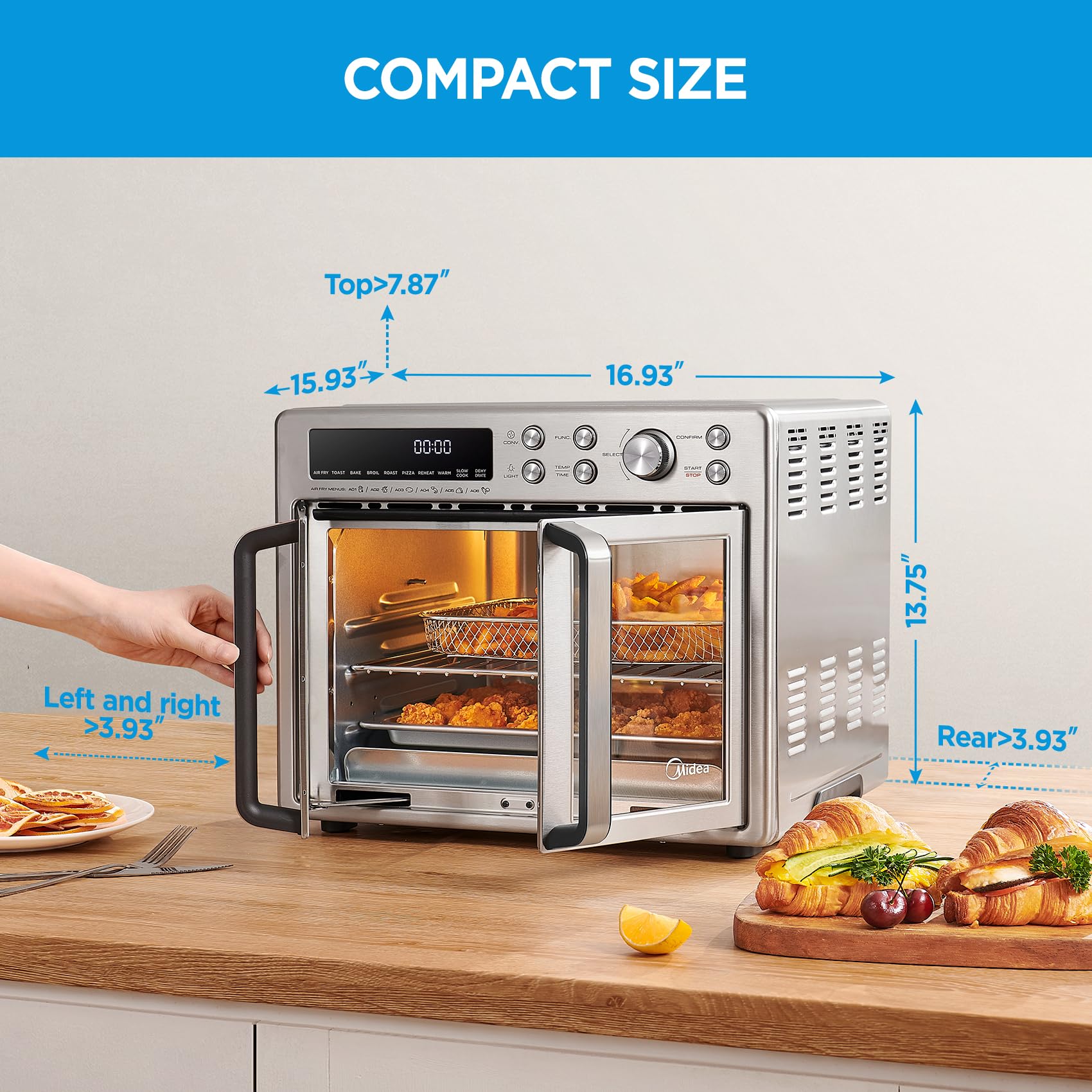 Toshiba 4-Slice French Door Toaster Oven with Convection - Countertop Toaster Oven for Baking, Broiling & Toasting - Perfect for Small Kitchens, Dorms & Apartments
