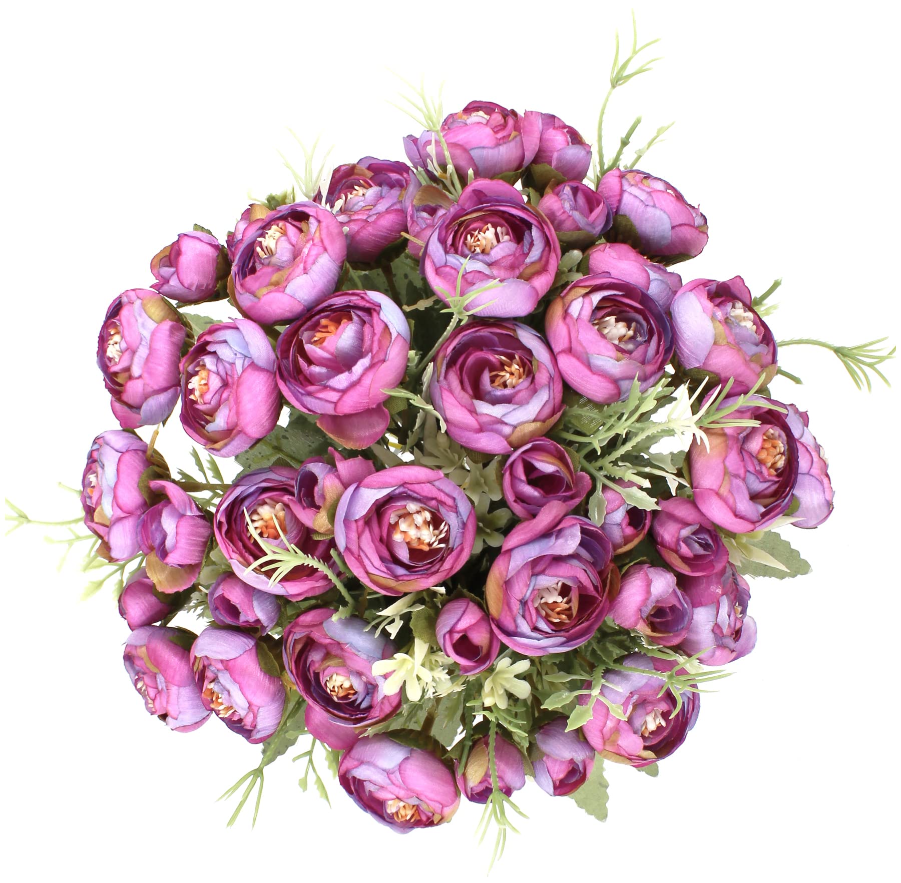 Mini Artificial Peony Flowers - Fake Silk Peony Bouquet for DIY Centerpieces, Home Decor, Office, Wedding & Christmas Decorations (4Pcs, Purple) - Perfect for Table Settings, Party Decor, and Gift Giving