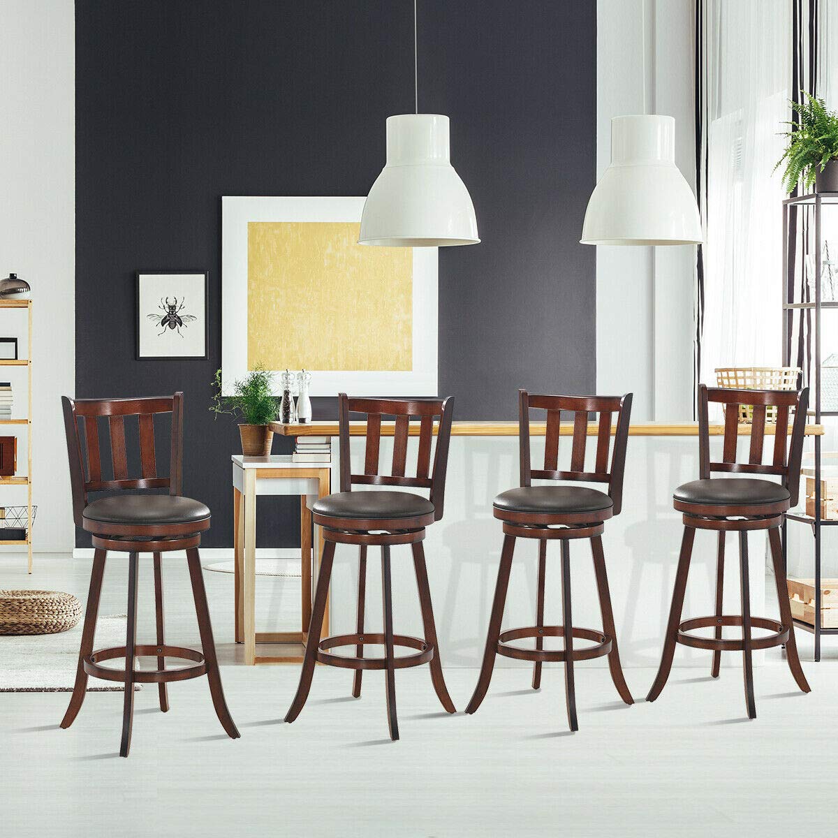 COSTWAY 4-Piece Bar Stool Set - 29.5
