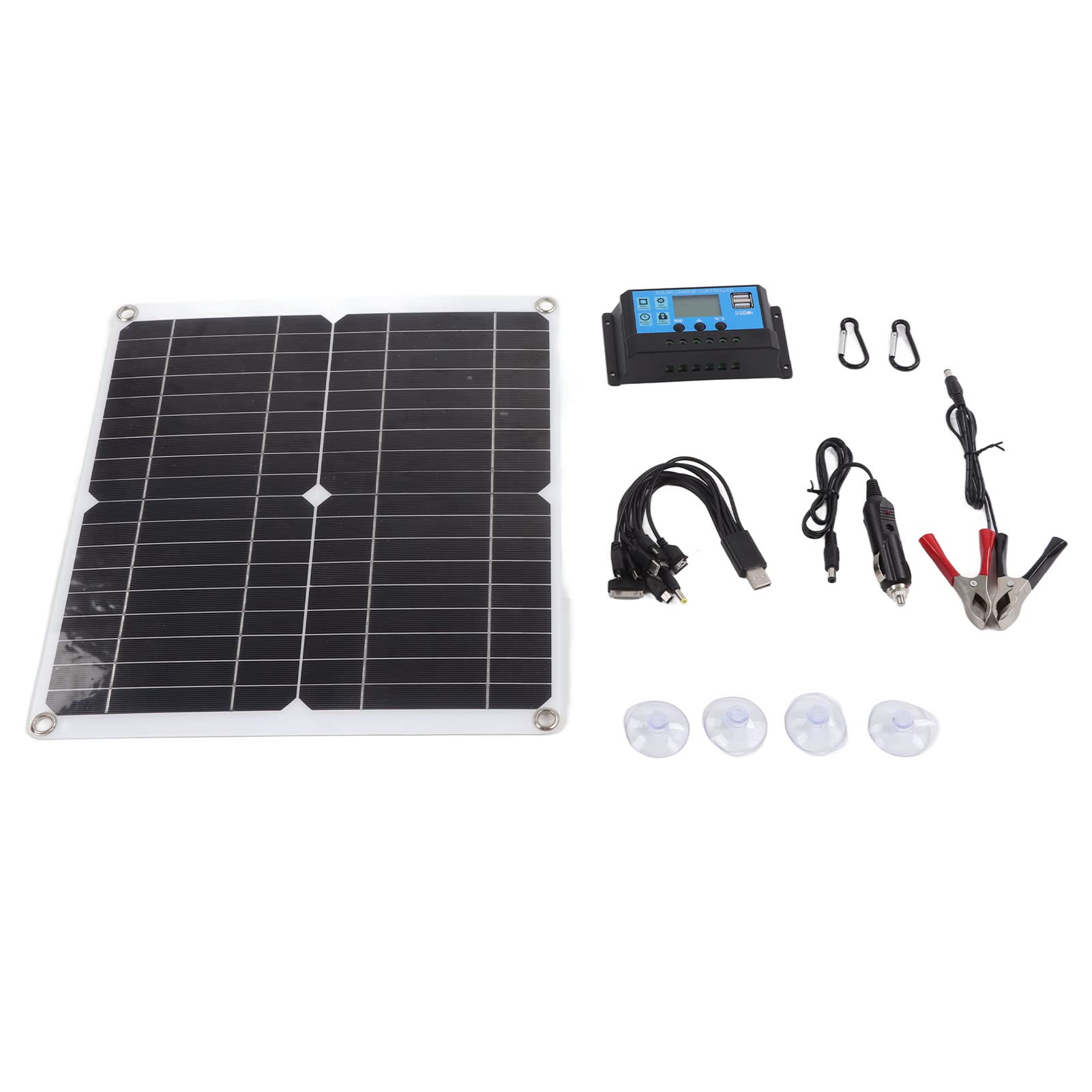 20W 12V Monocrystalline Solar Panel Kit - Waterproof & Durable for Outdoor Use, Easy Installation with USB Port - Perfect for Camping, RV, Hiking & Emergency Power Supply