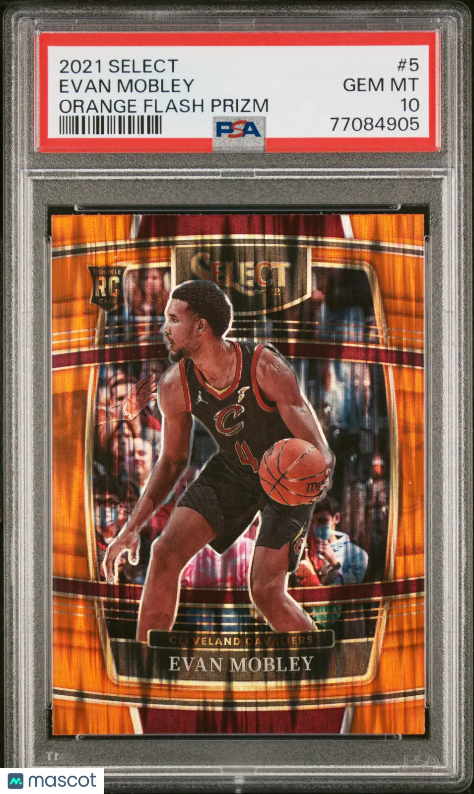 2021 Panini Select Basketball Evan Mobley Rookie Card Orange Flash Prizm PSA 10 - Perfect for NBA Collectors, Sports Memorabilia Enthusiasts & Investment Opportunities