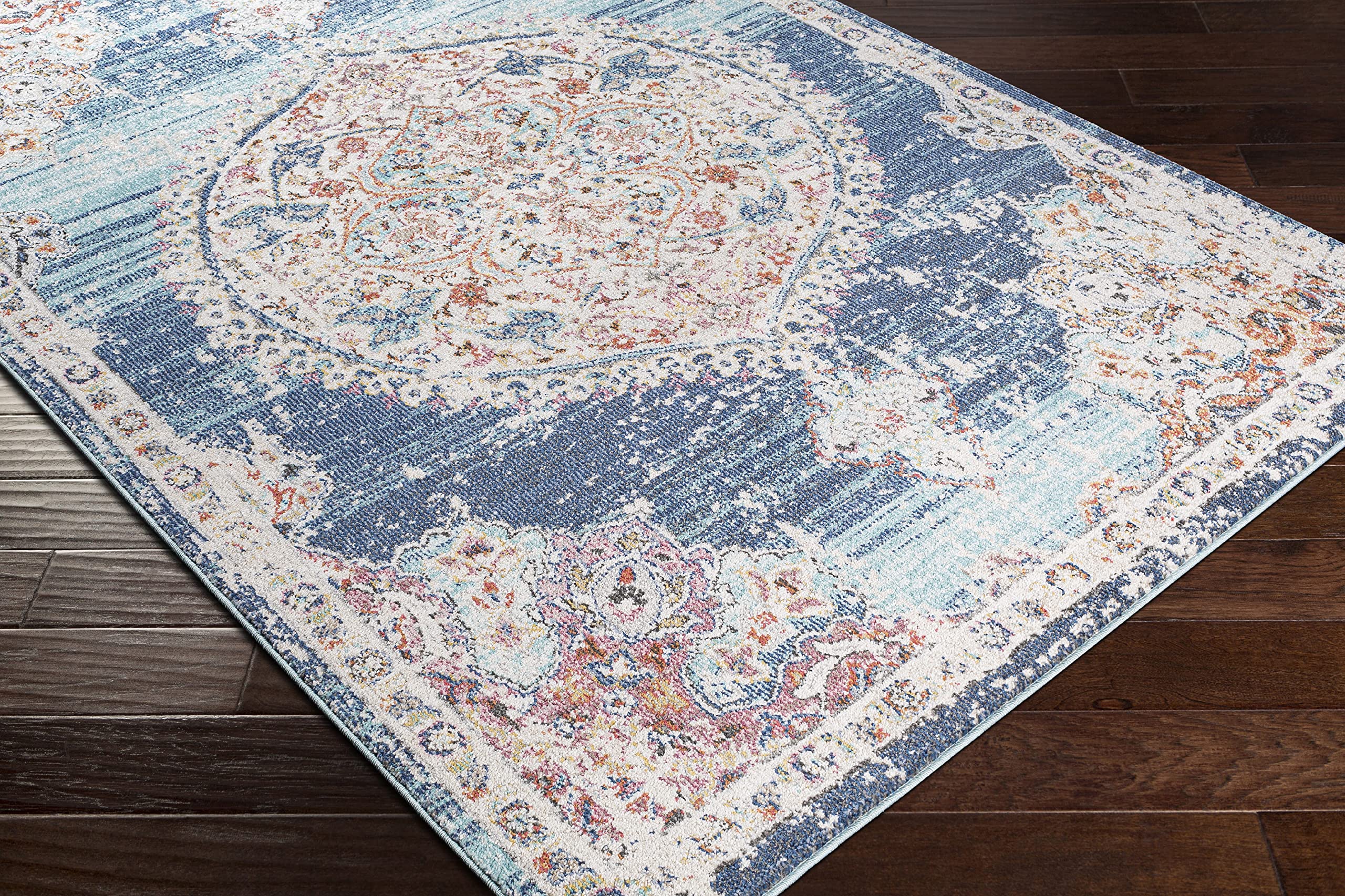 Mark&Day 8x10 Kreel Traditional Navy Area Rug - Blue Purple Grey Handmade Carpet for Living Room, Bedroom, Kitchen | Soft Non-Slip Floor Mat for Home Decor, Dining Area & Office (7'10