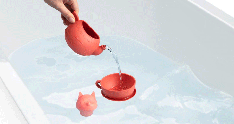 Lilliputiens Alice the Fox Bath Teapot - Adorable Animal Shaped Baby Bath Toy for Sensory Play & Water Fun | Perfect Gift for Toddlers 1-3 Years Old