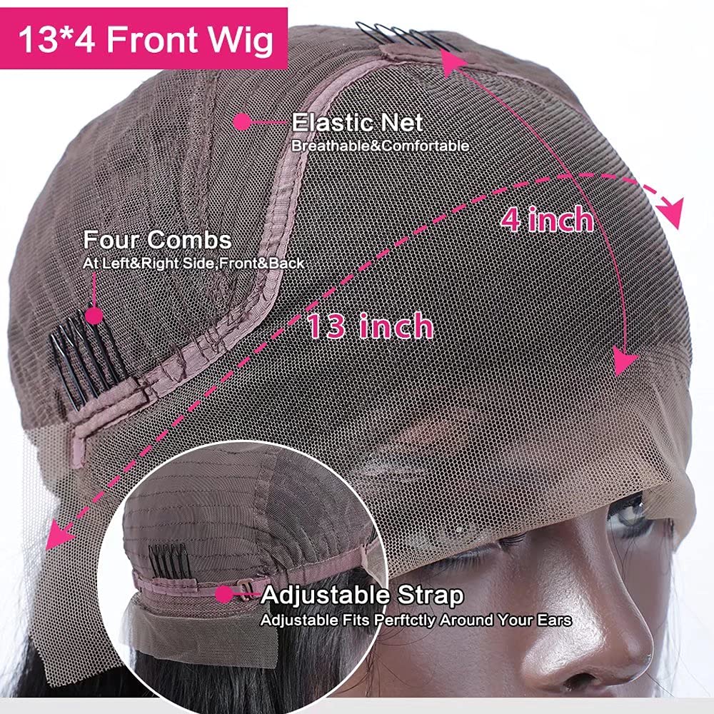 Brazilian Remy Human Hair Short Bob Wig - 16inch 180% Density 13x6 HD Transparent Lace Front Wig with Baby Hair (1B/27 Ombre Brown Honey Blonde) | Glueless & Pre-Plucked | Perfect for Daily Wear, Cosplay & Special Occasions