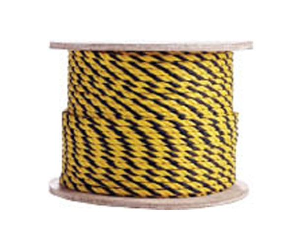 3 Strand Yellow Yellow Black Polypropylene Barrier Rope - Heavy Duty Crowd Control Rope for Events, Construction Sites, and Safety Barriers