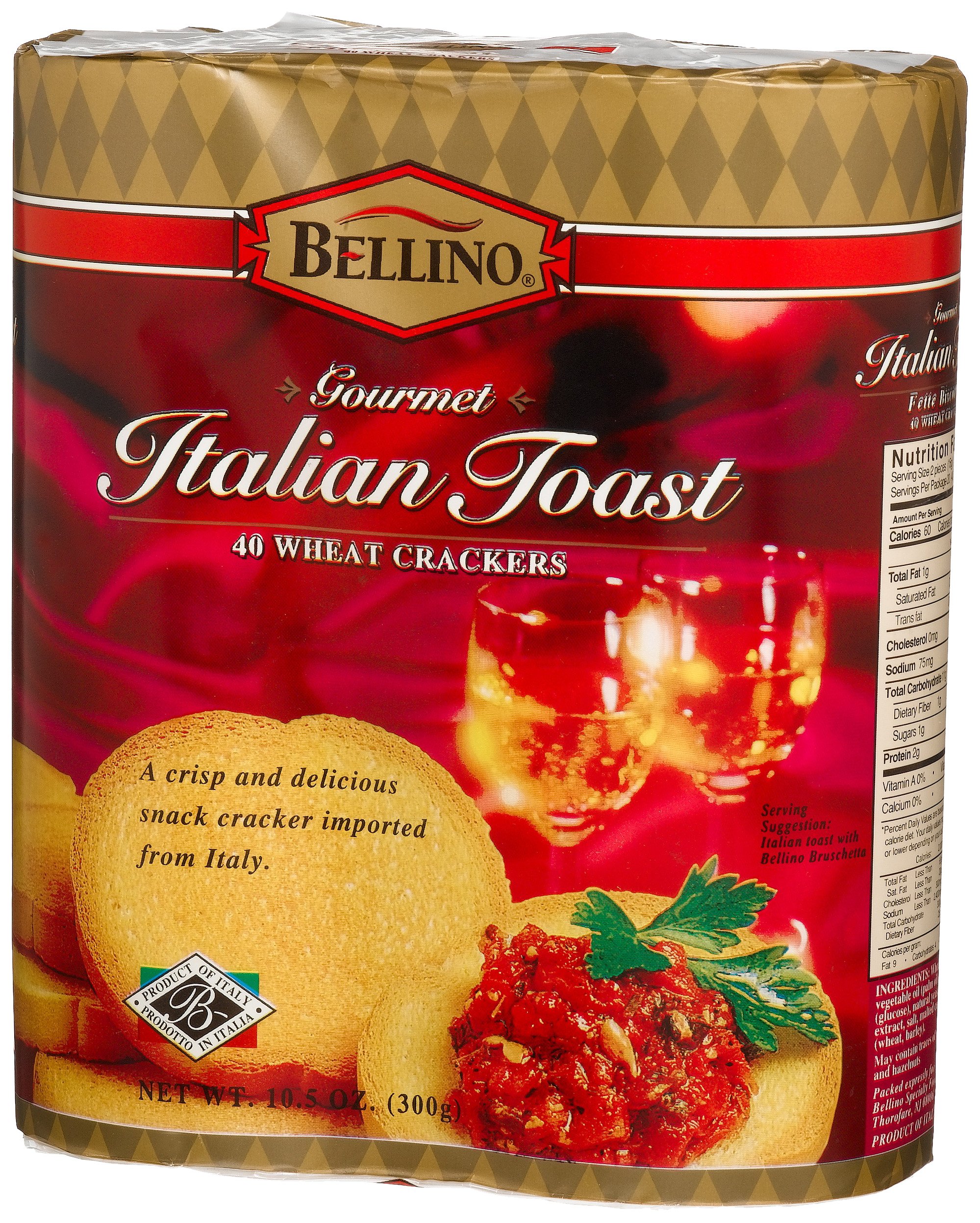 Bellino Italian Toast - Pack of 4 (40 Slices, 10.5 oz Each) | Authentic Italian Bread for Breakfast, Bruschetta & Panini | Perfect for Toasting, Sandwiches & Appetizers
