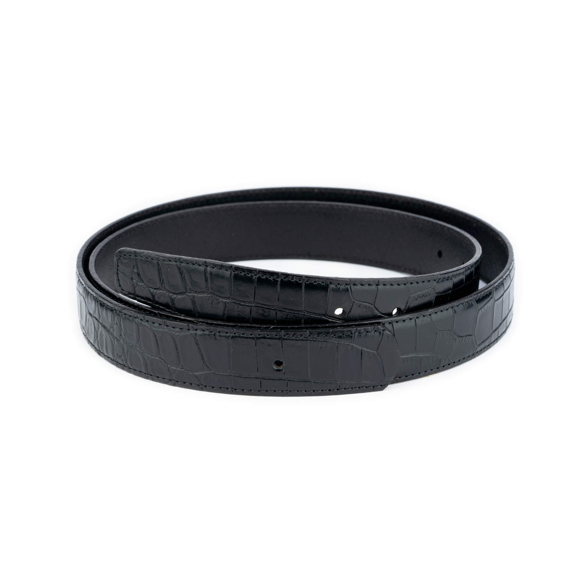Cartier Buckle Belt Strap - 30mm Black Crocodile Embossed Leather for Men & Women | Luxury Fashion Accessory for Formal Wear & Business Attire